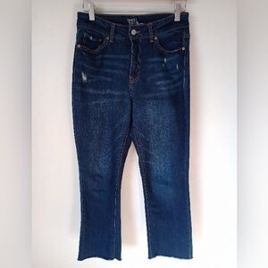 Women's High Rise Distressed Dark Wash Jeans